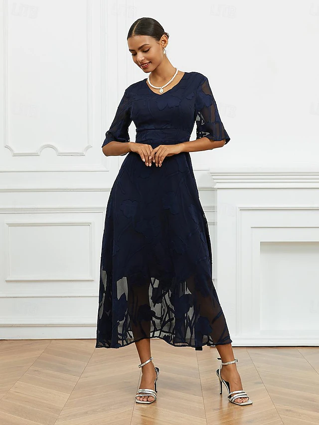 Elegant women's solid color lace long skirt