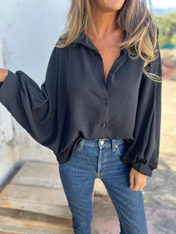 Camicia monopetto con risvolto casual