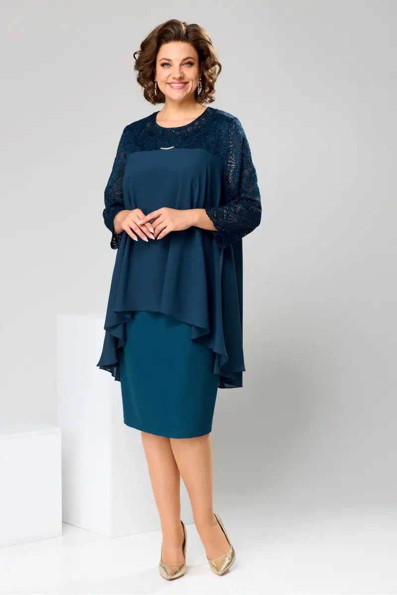 😍【S-5XL】Burvīga plus izmēra kleita