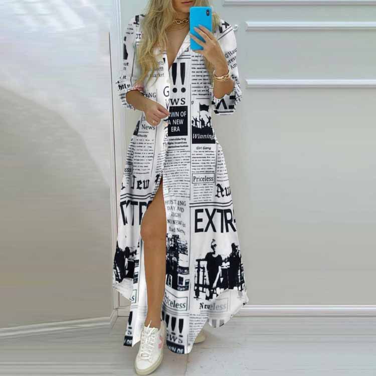 【S-5XL】Vestido moderno com decote em V