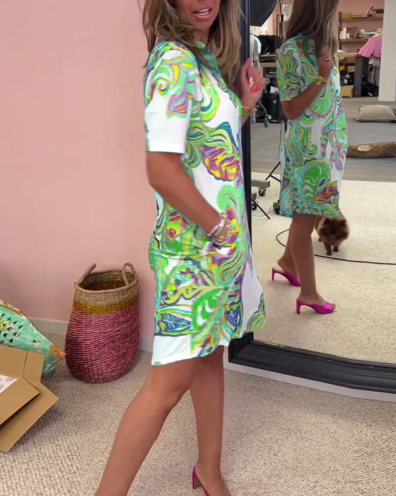 Vestido justo com estampa