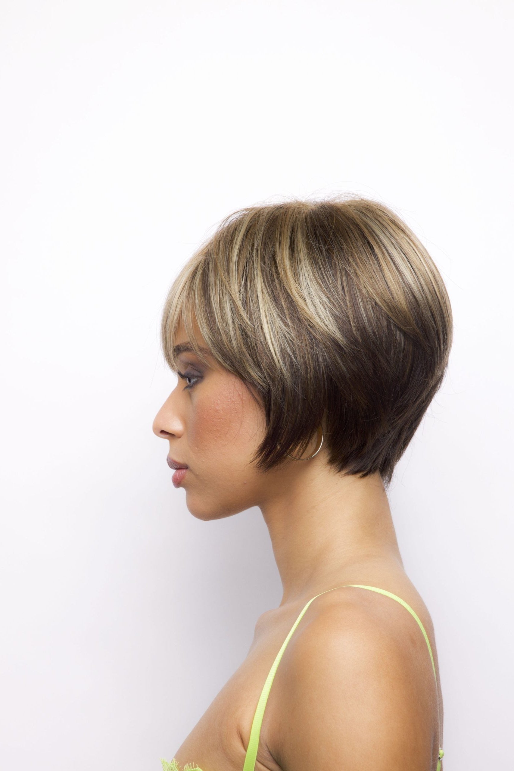 Sleek layered chin-length bob