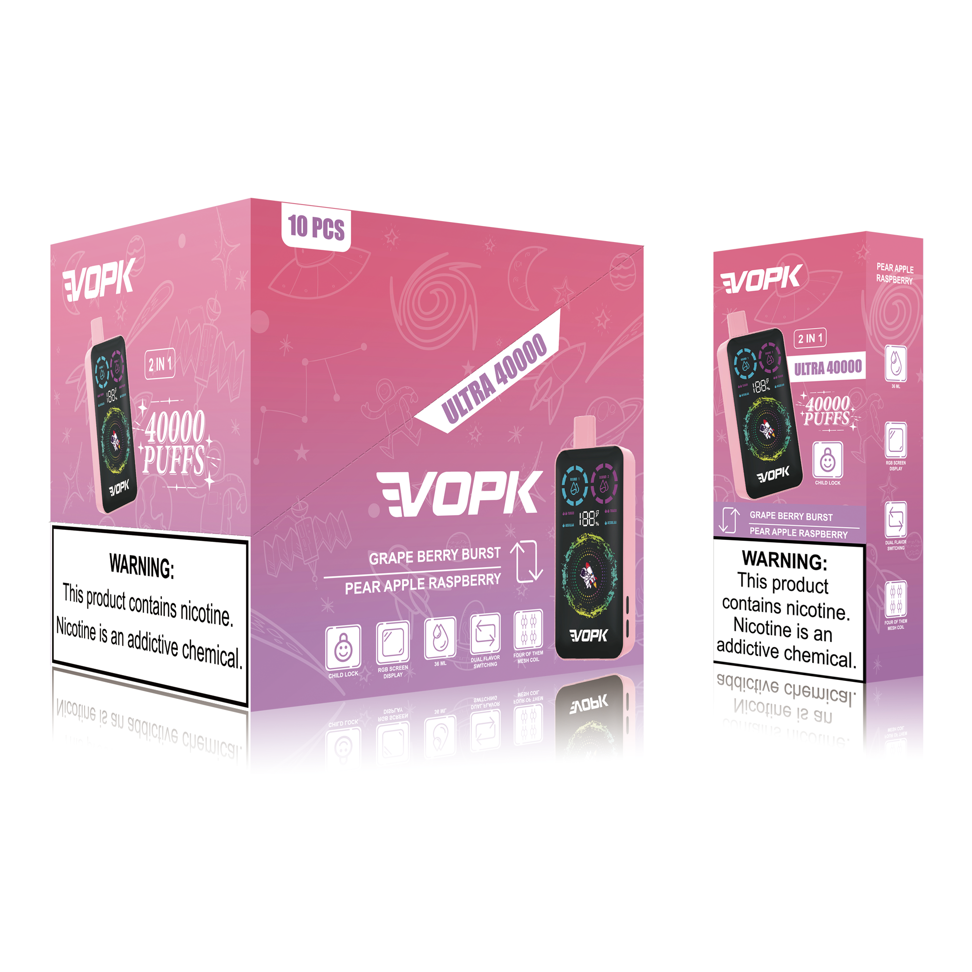 VOPK ULTRA 40000 Puffs Double Taste Disposable Vape – Advanced Features for Maximum Enjoyment 10Pcs