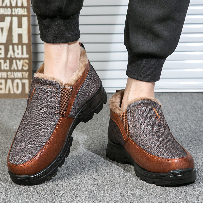 Botas ortopédicas masculinas de lã de inverno, à prova d'água, quentes e antiderrapantes, botas de neve no tornozelo (certificação médica)
