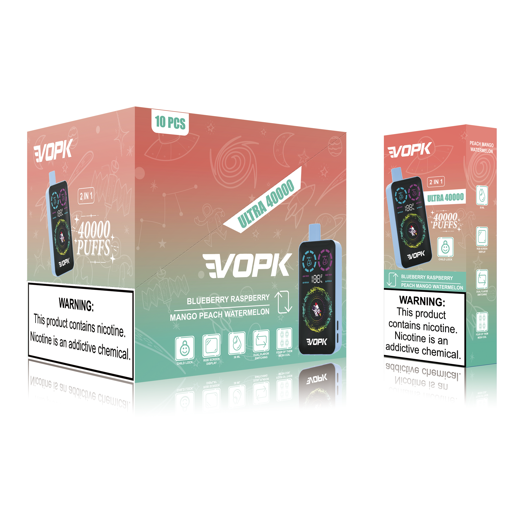 VOPK ULTRA 40000 Puffs Double Taste Disposable Vape – Advanced Features for Maximum Enjoyment 10Pcs