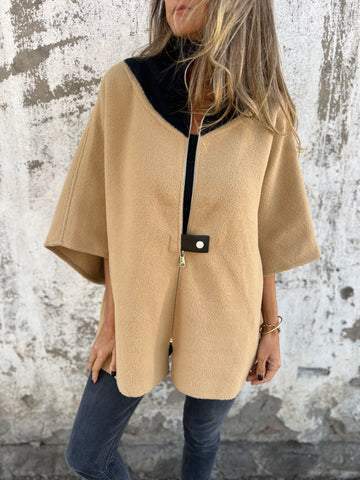 Giacca casual con collo alto e mezza zip