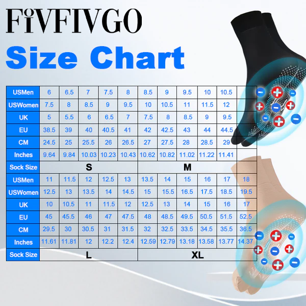 КОМПРЕСИОННИ ЧОРАПИ С ЙОНЕН ТУРМАЛИН FIVFIVGO™