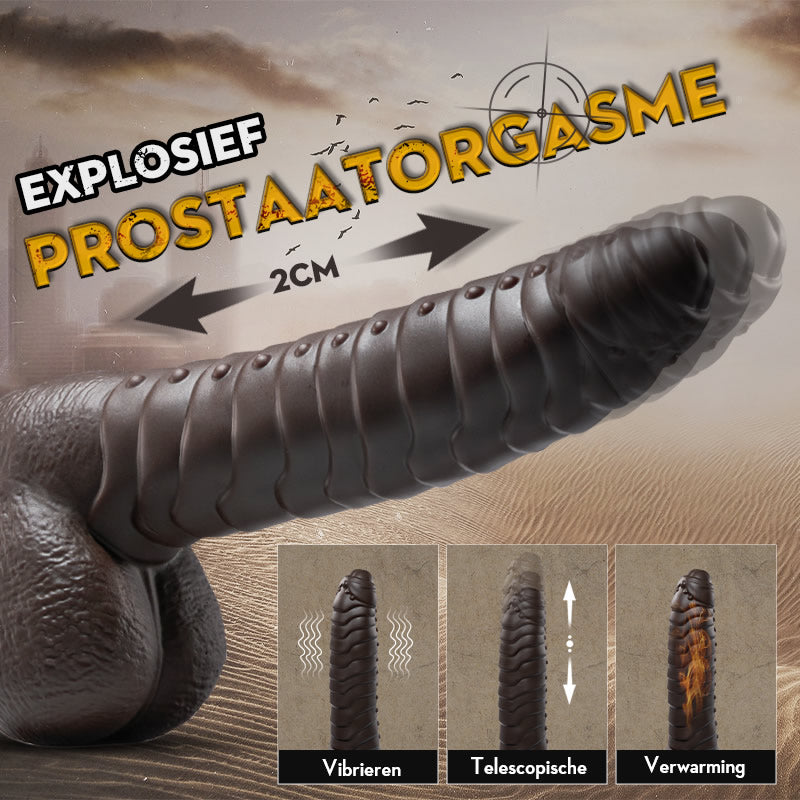 PANGOLIN 3 В 1 ПО-РЕАЛИСТИЧЕН ВИБРАТОР 24CM-КАФЯВ