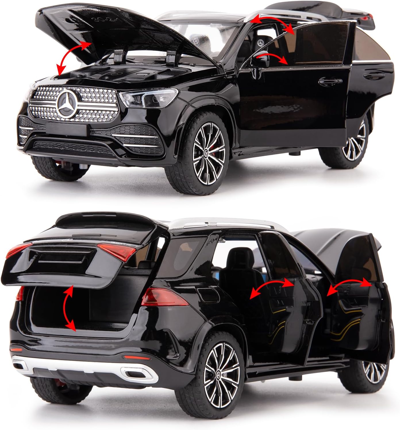 1:24 Алуминиева отлята под налягане кола играчка Mercedes-Benz GLE 350 със звук и светлина