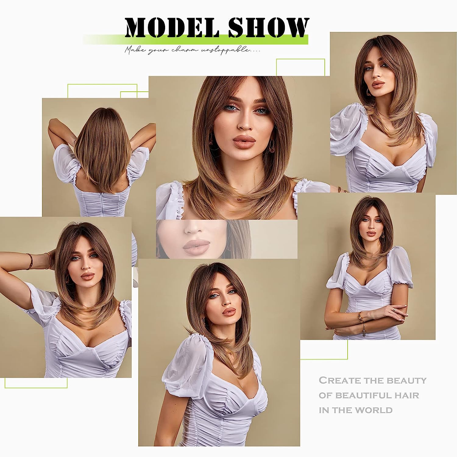 Synthetic Long Wigs  Hair with Bangs for Daily Use