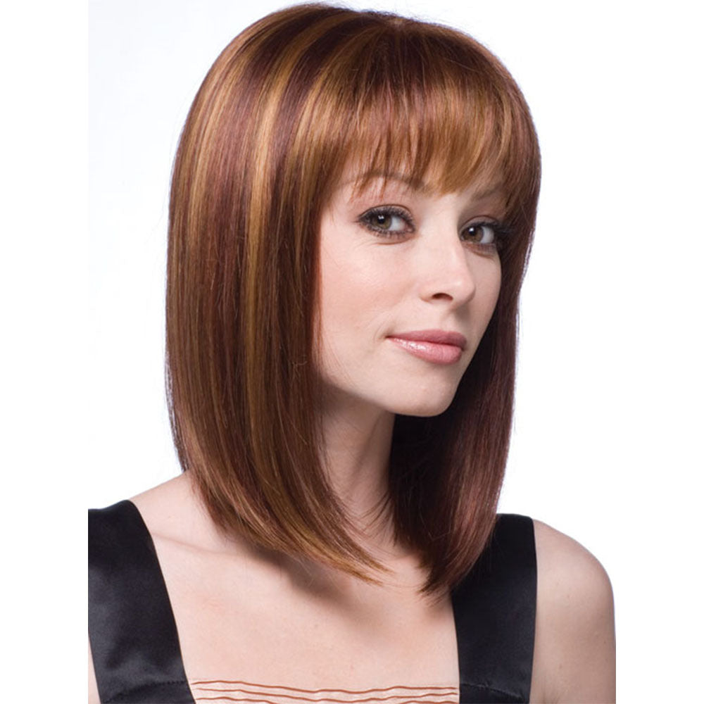 👩‍🦰Straight brown hair, medium length