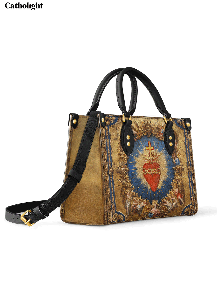 Catholight  Sacred Heart of Divine Love Leather Bag