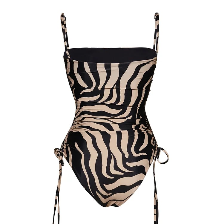 👙 Printed One Piece and Sarong Swimsuit Set