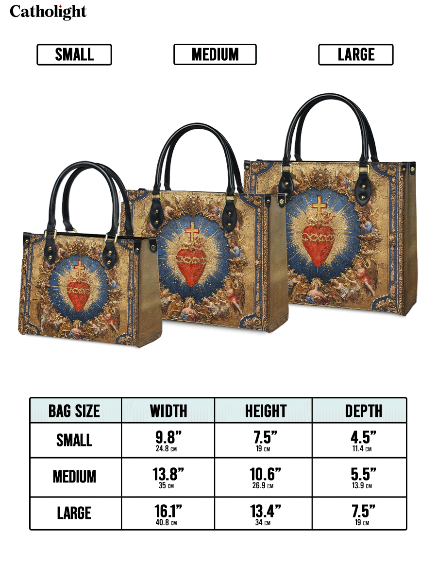 Catholight  Sacred Heart of Divine Love Leather Bag