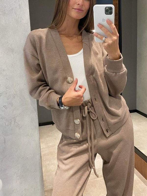 Abito da pantaloni sportivi cardigan con giacca comoda nuova autunno 2024
