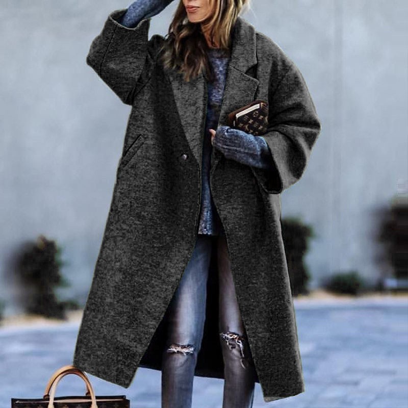 Zara®💥2023 uus moodne pikk villane mantel naistele