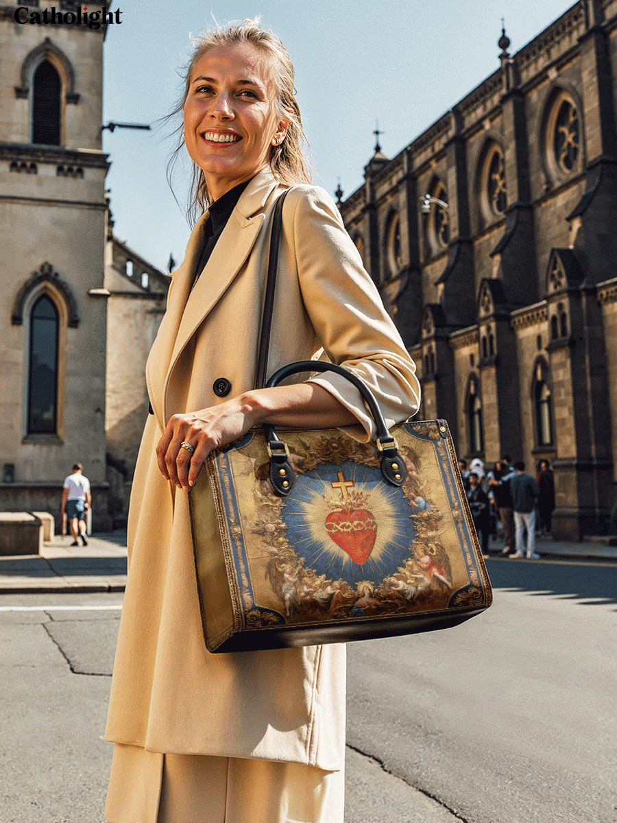 Catholight  Sacred Heart of Divine Love Leather Bag