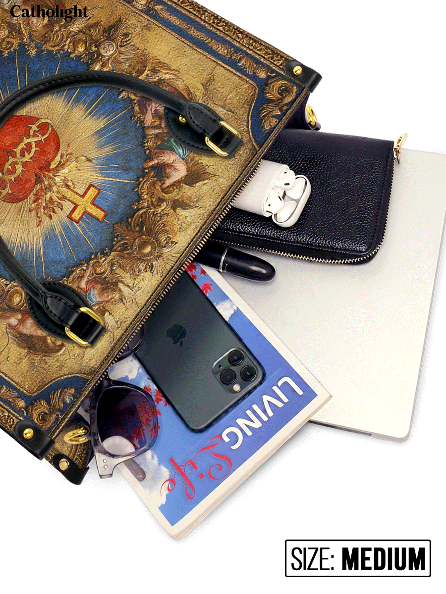 Catholight  Sacred Heart of Divine Love Leather Bag
