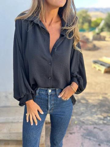 Camicia monopetto con risvolto casual