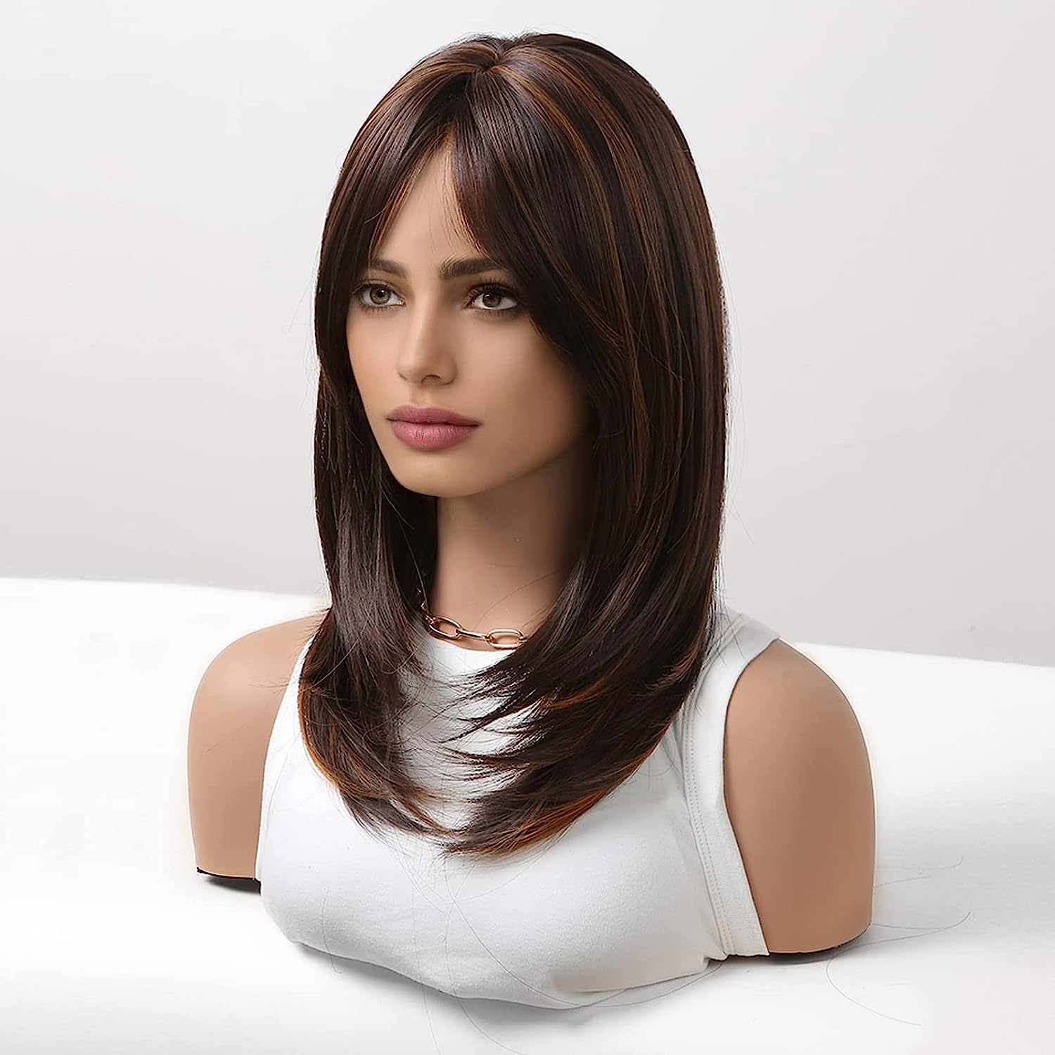 Synthetic Long Wigs  Hair with Bangs for Daily Use