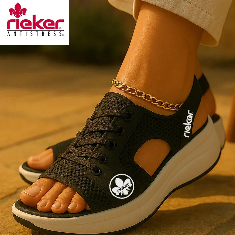 RIEKER@2025 new sports massage sandals with laces for leisure