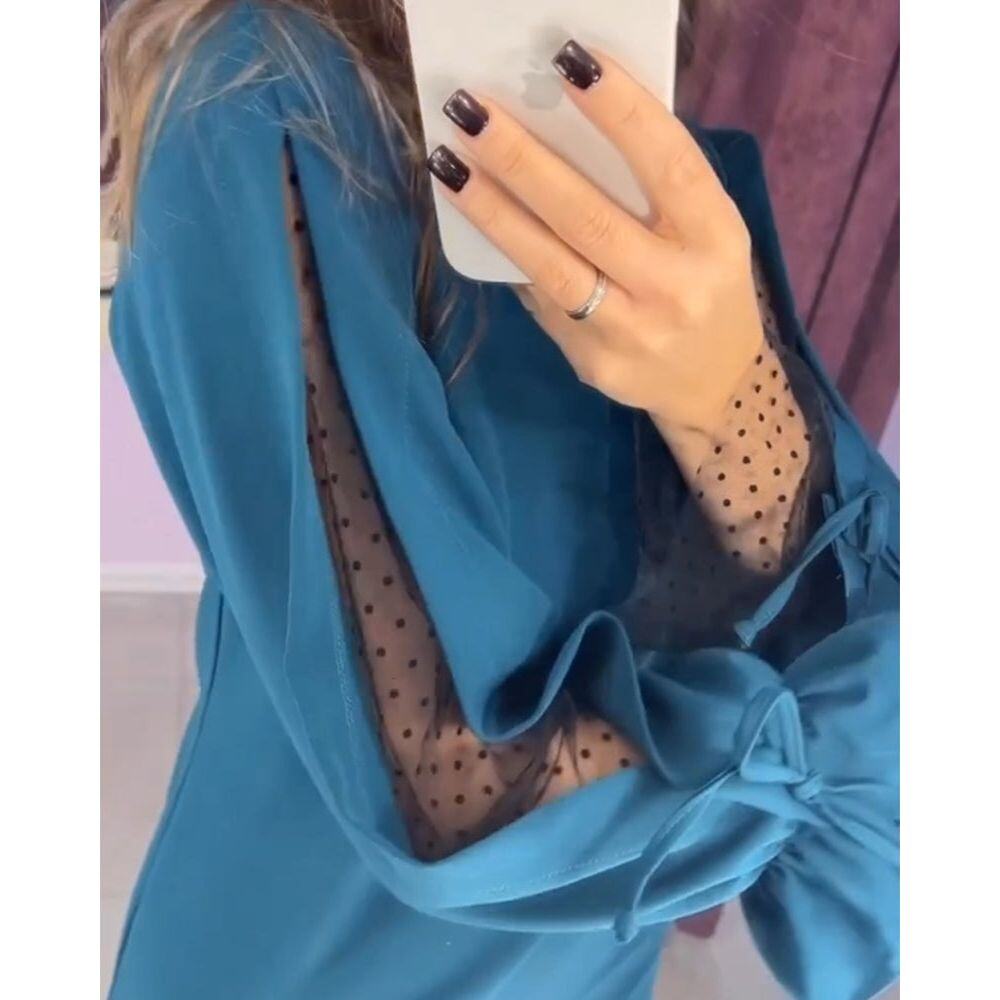 Vestido envolvente - elegante e festivo - mistura de algodão com babados