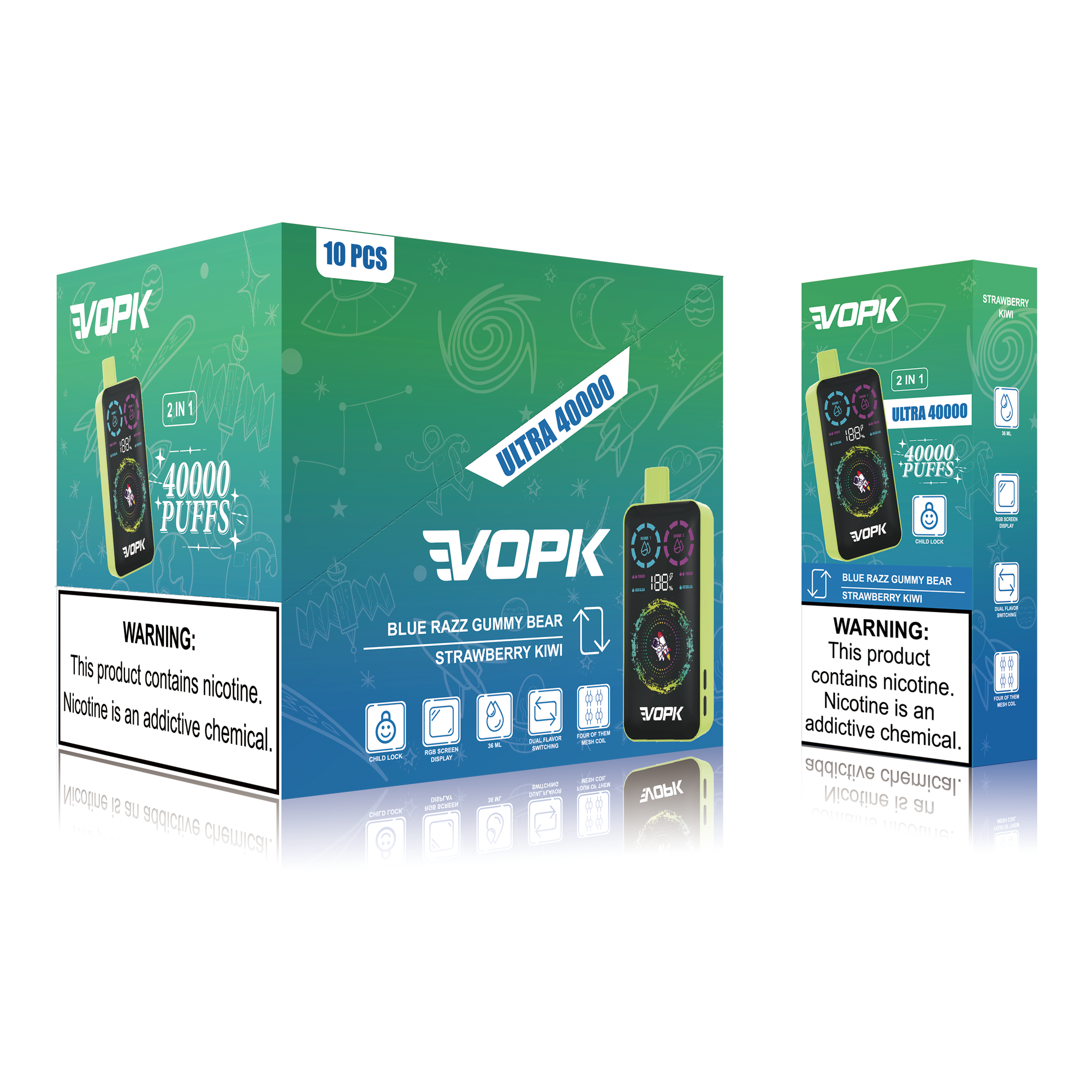 VOPK ULTRA 40000 Puffs Double Taste Disposable Vape – Advanced Features for Maximum Enjoyment 10Pcs