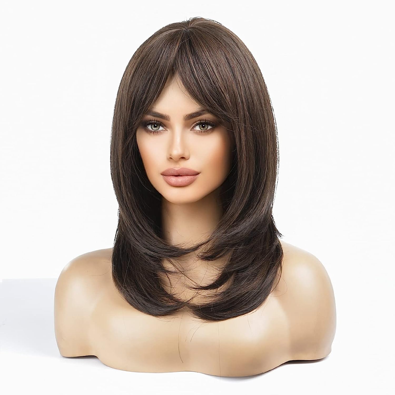 Synthetic Long Wigs  Hair with Bangs for Daily Use