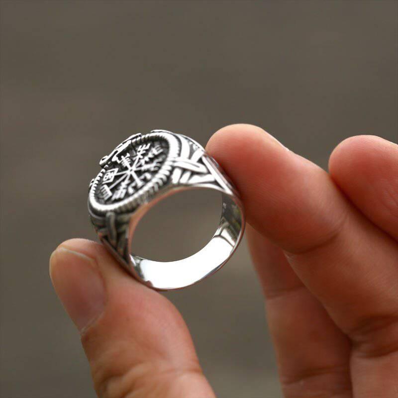 Пръстен Vegvisir Serpent Ouroboros - неръждаема стомана