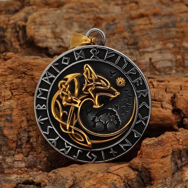 Руническа висулка Fenrir Wolf - неръждаема стомана
