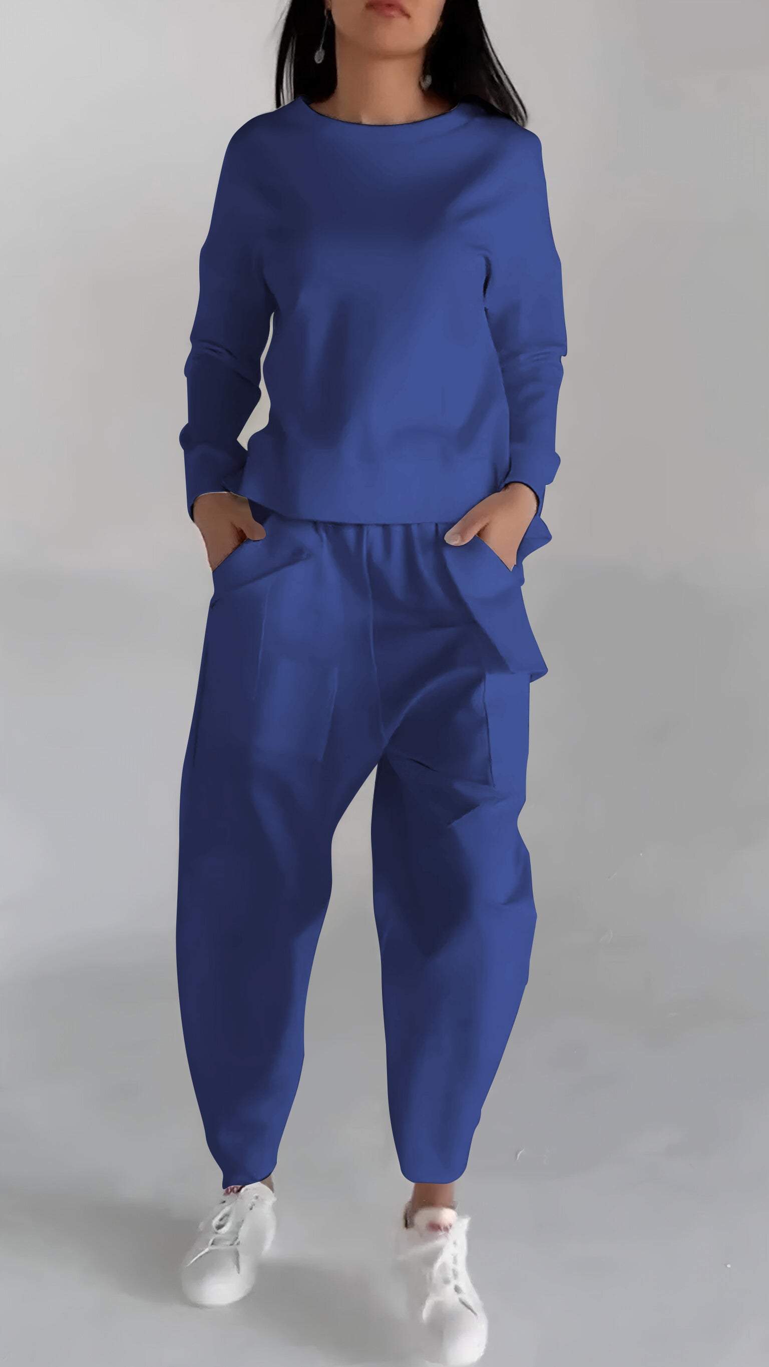 Abito casual in due pezzi a maniche lunghe con scollo tondo