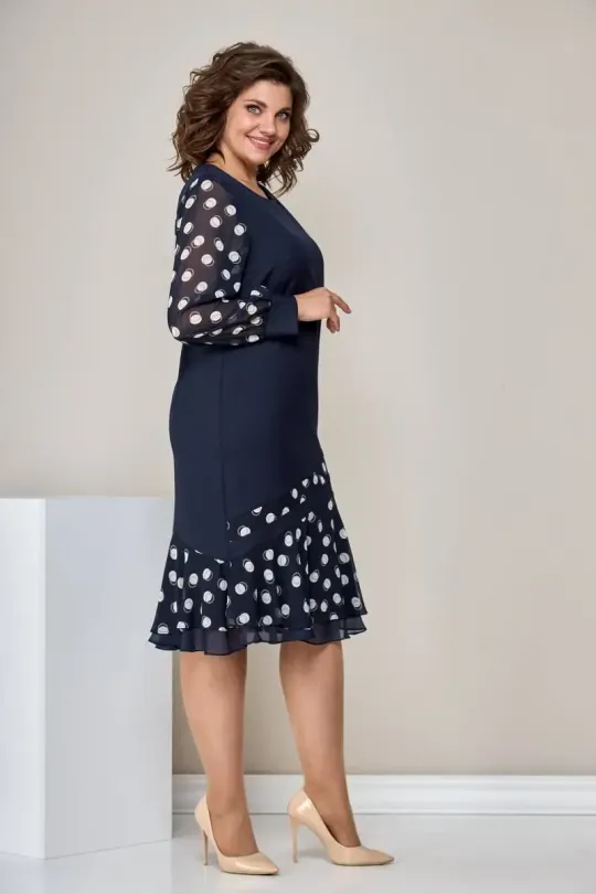 🏆Saia mais vendida de 2025 🎈🥰[S-5XL]Vestido moderno, confortável e elegante com estampado de bolinhas de chiffon