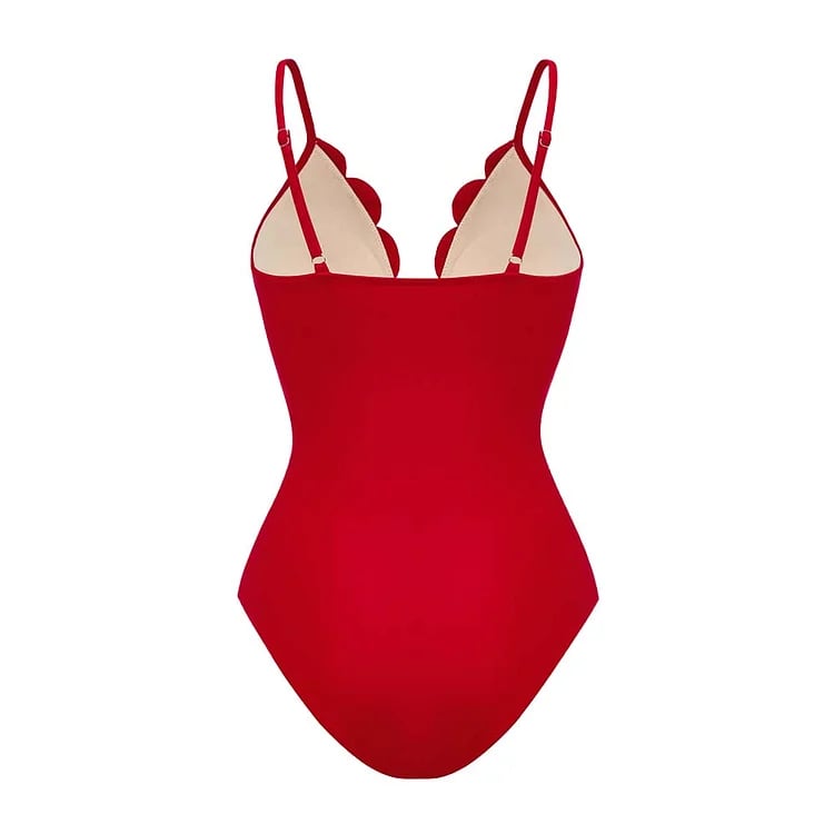 💖 2025 New 👙 Laser Cutting Flower Hollow Flared Skirt Swimsuit Set