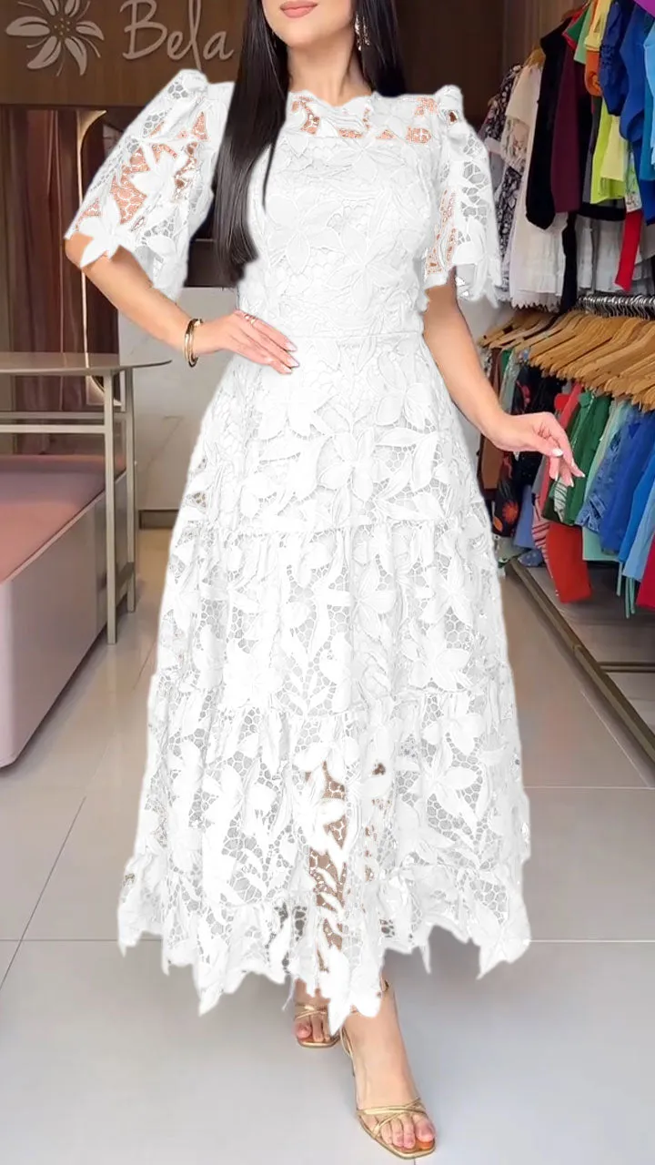 🔥Women's dress with a round neckline and a cutout at the waist, with a delicate cut 👗