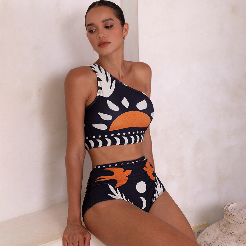 👙 One Shoulder High Waist Bikini Swimsuit and Pants or Skirt  🎀