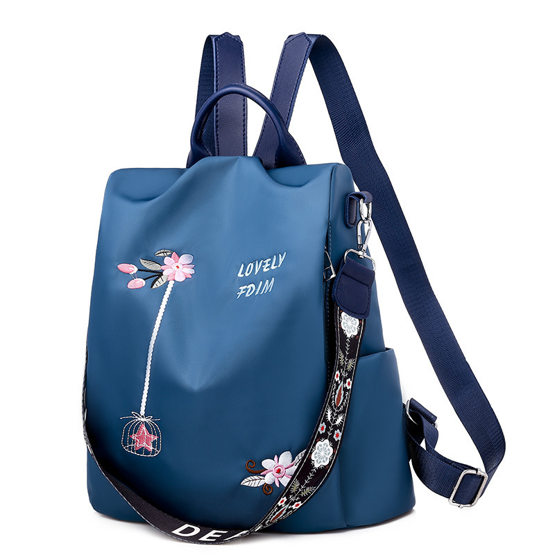 Handmade leather embroidered shoulder bag
