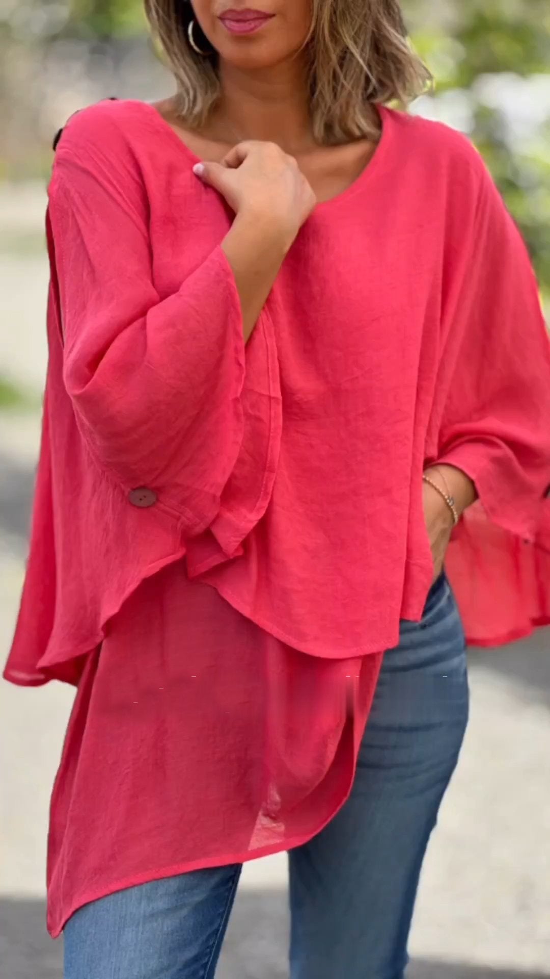 Top irregolare in chiffon