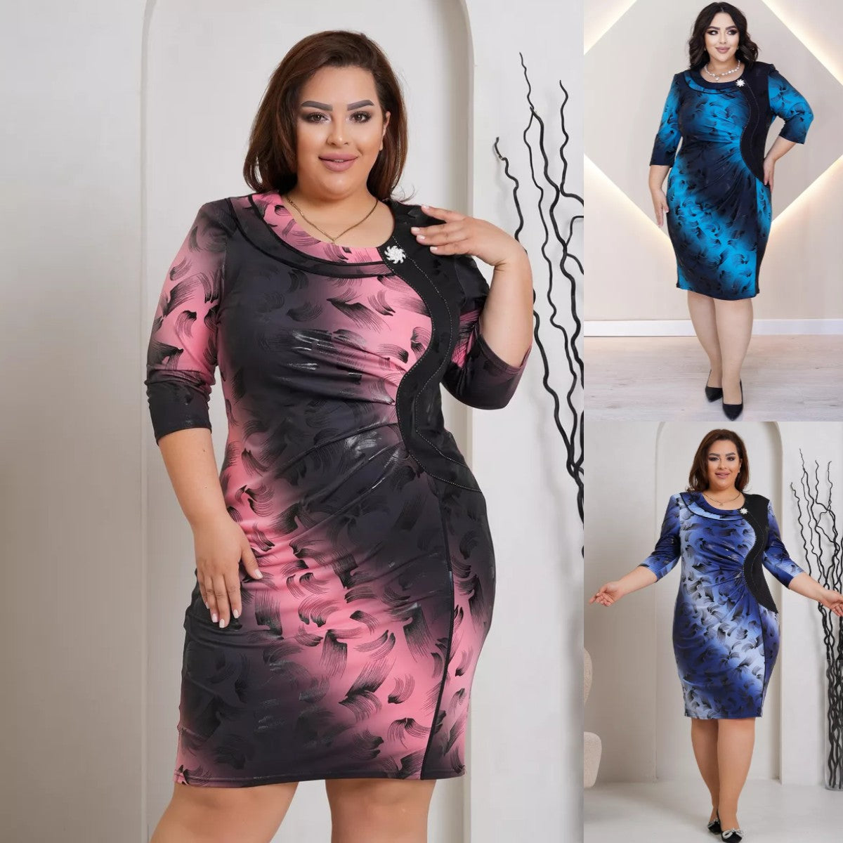 👗💥【S-5XL】 2025. gads jauna eleganta gradienta kleita