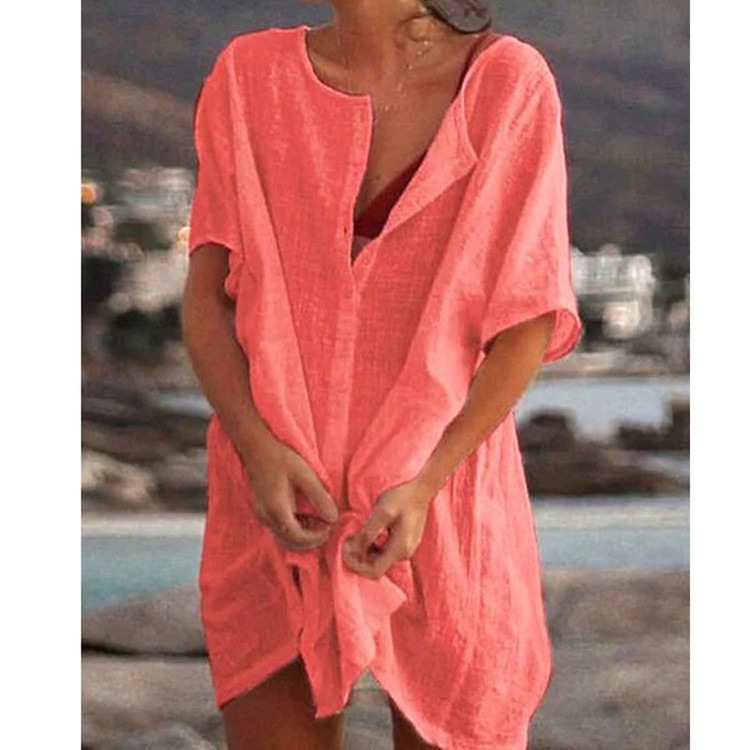 Camicia ampia a maniche corte di media lunghezza