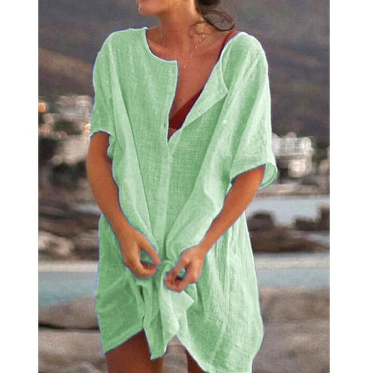 Camicia ampia a maniche corte di media lunghezza
