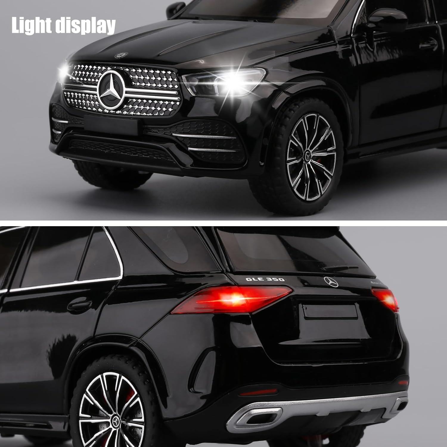 1:24 Carro de brinquedo Mercedes-Benz GLE 350 em alumínio fundido com som e luz