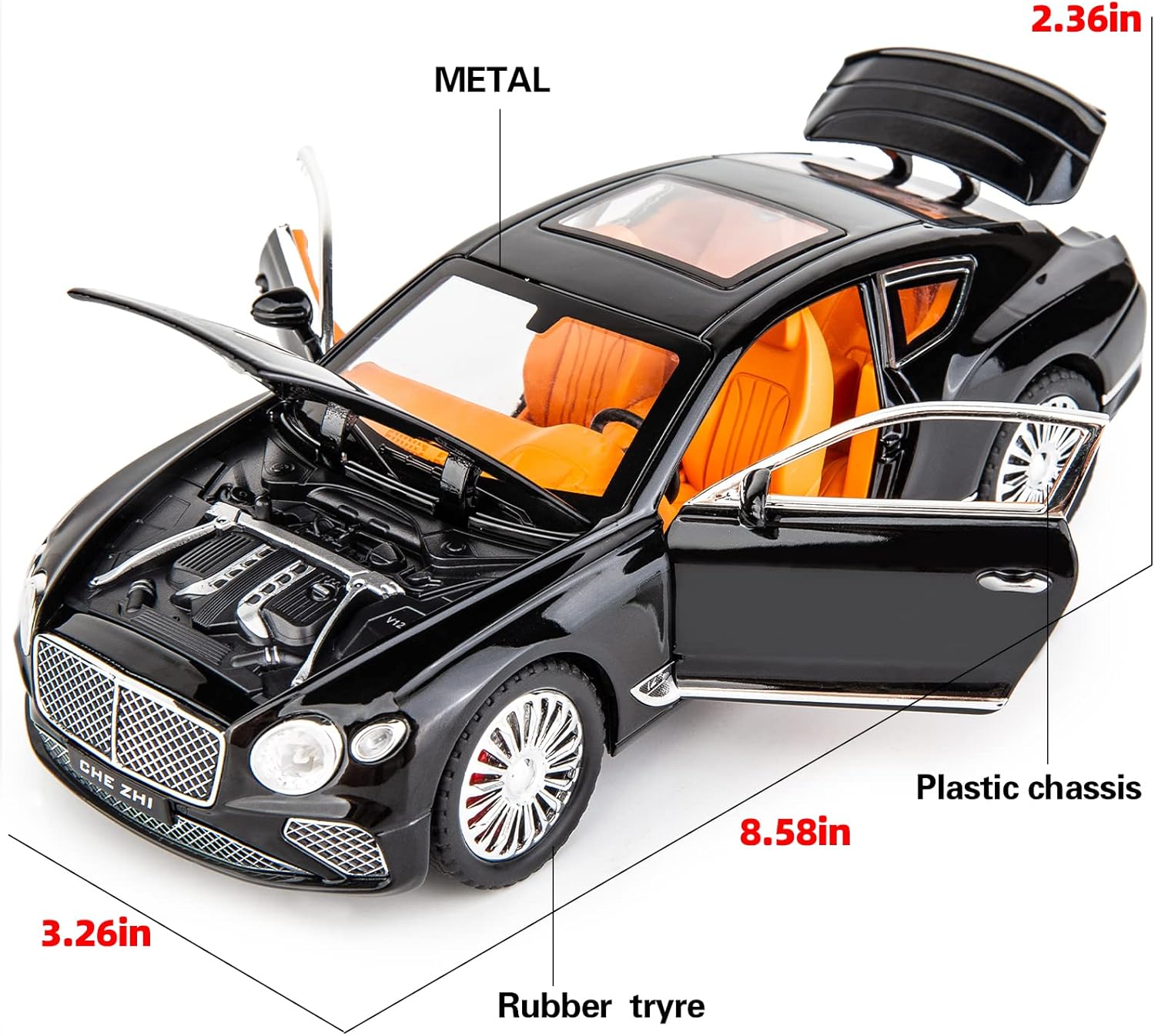 1/24 Bentley Continental GT Alloy Diecast Model Car