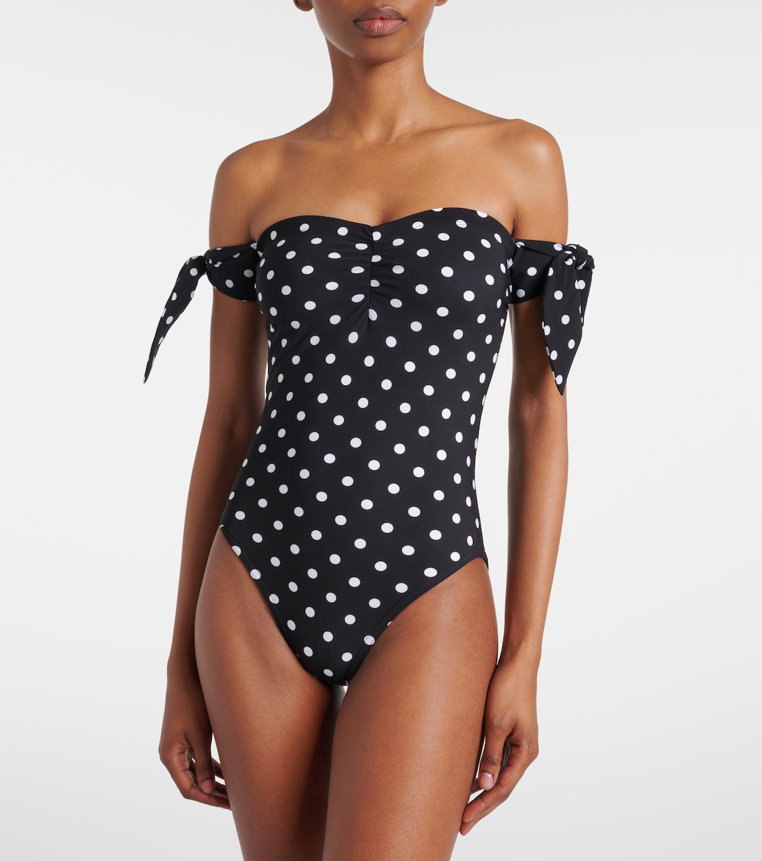 Polka-Dot One Piece Swimsuit and Skirt