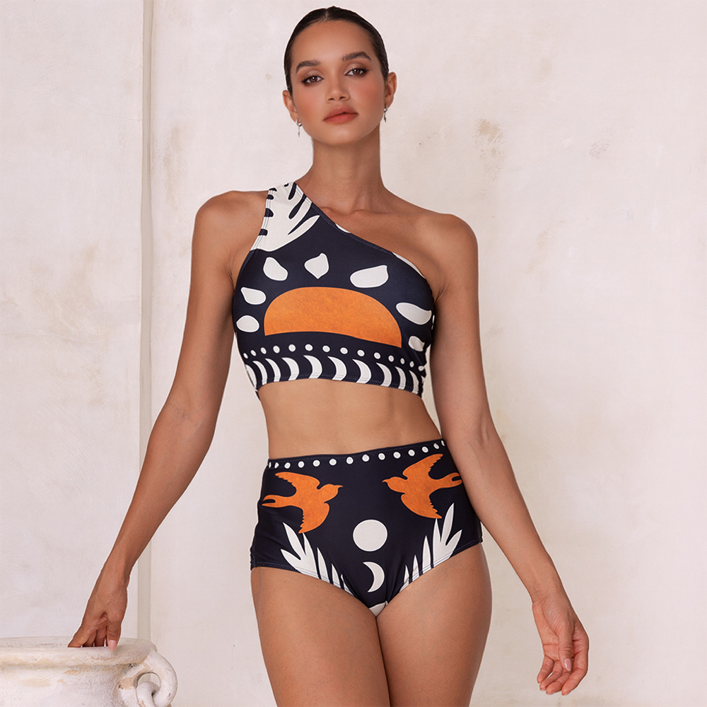 👙 One Shoulder High Waist Bikini Swimsuit and Pants or Skirt  🎀