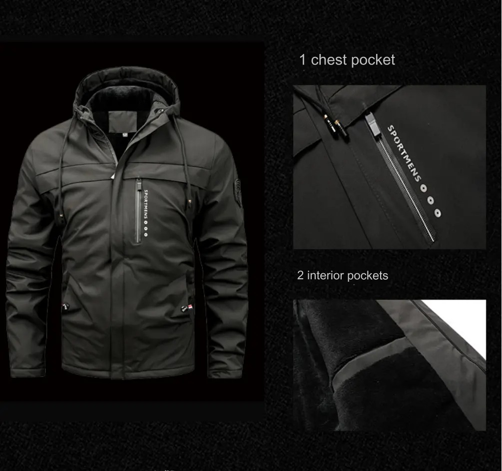 ⛄【M-6XL】🔥Jaquetas, casacos e algodão de veludo grosso masculino outono e inverno 2024 para homens