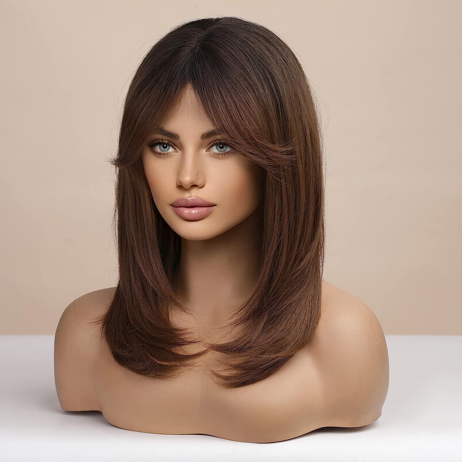 Synthetic Long Wigs  Hair with Bangs for Daily Use