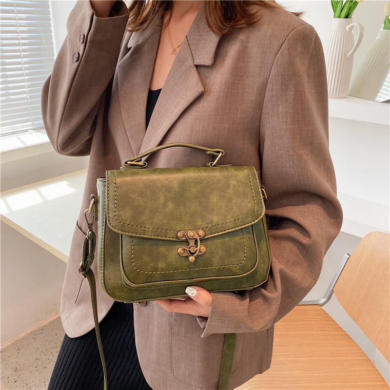 Simple handmade leather crossbody bag