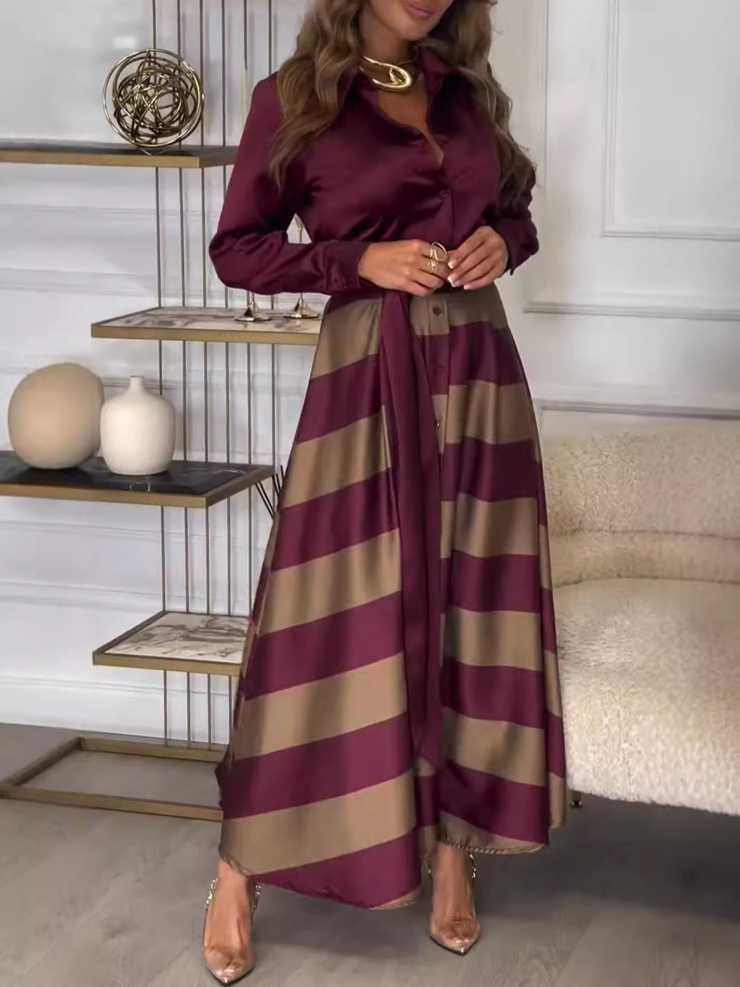 Saia longa super curta em patchwork nobre e elegante