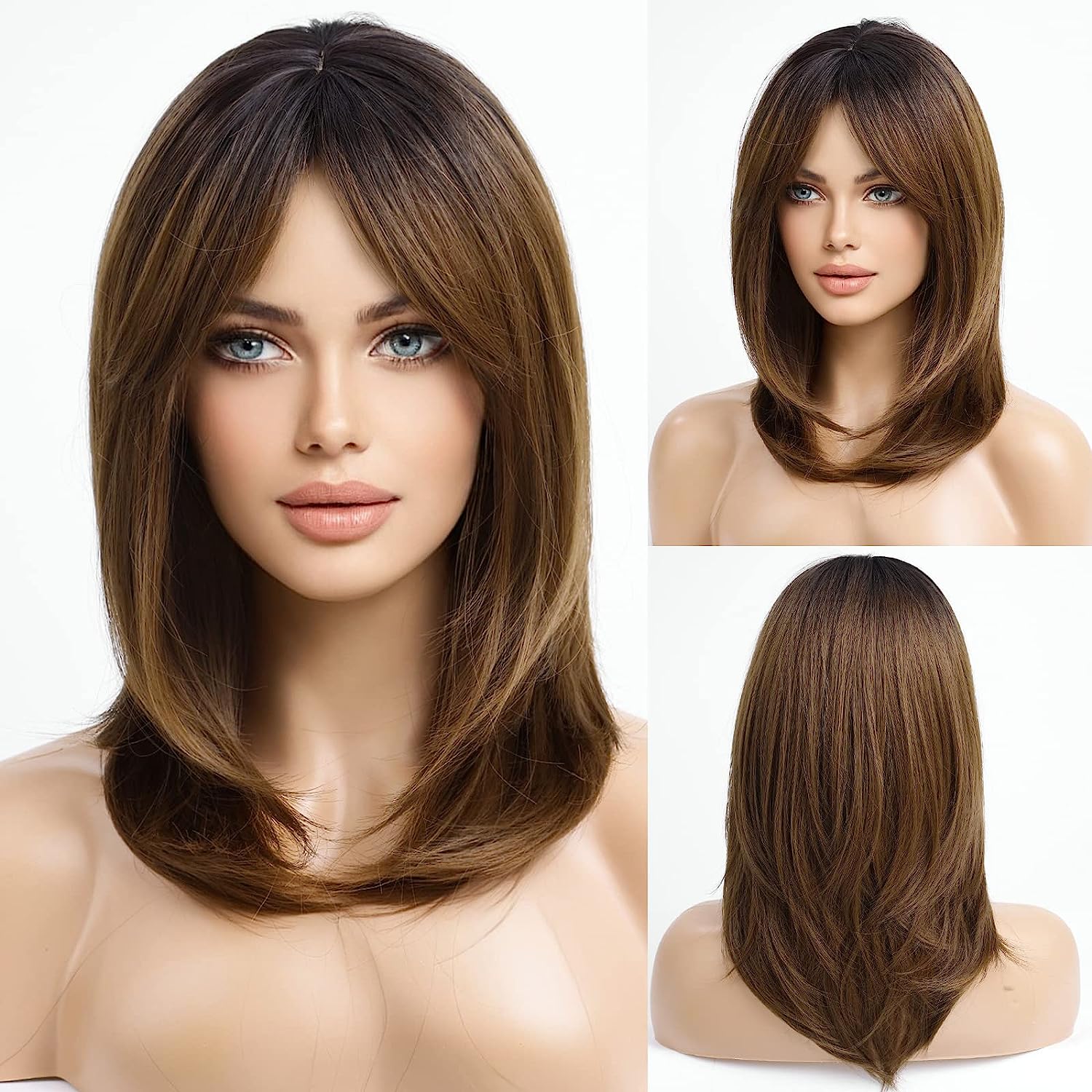 Synthetic Long Wigs  Hair with Bangs for Daily Use