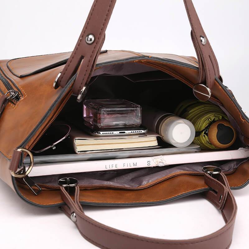 Women's vintage leather shoulder bag